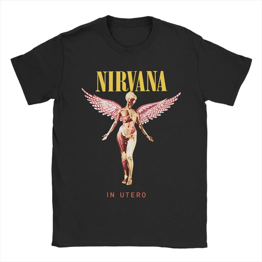 Nirvana Rock Band Classic Album Poster Graphic Print Cotton Tshirt Streetwear Hip Hop Fashion Tee Men Women Loose Oversized Top