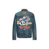 Seagull Embroidery And Buddha Head Print Casual Wide Denim Jacket Men Jackets 2ESHTM4DJ8001RXDN