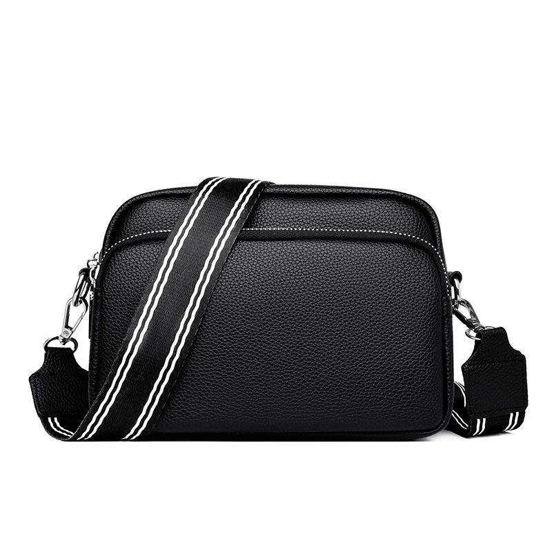 

Women s Multi-layer Lychee Pattern Crossbody Bag - Versatile, High-end Fashion Shoulder Square Bag One size чёрный