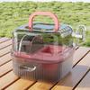 Chinchilla Cage Translucent Hamsters Travel Carry Case Large Capacity Breathable Hedgehog Pet Carrying Box With Water Bottle