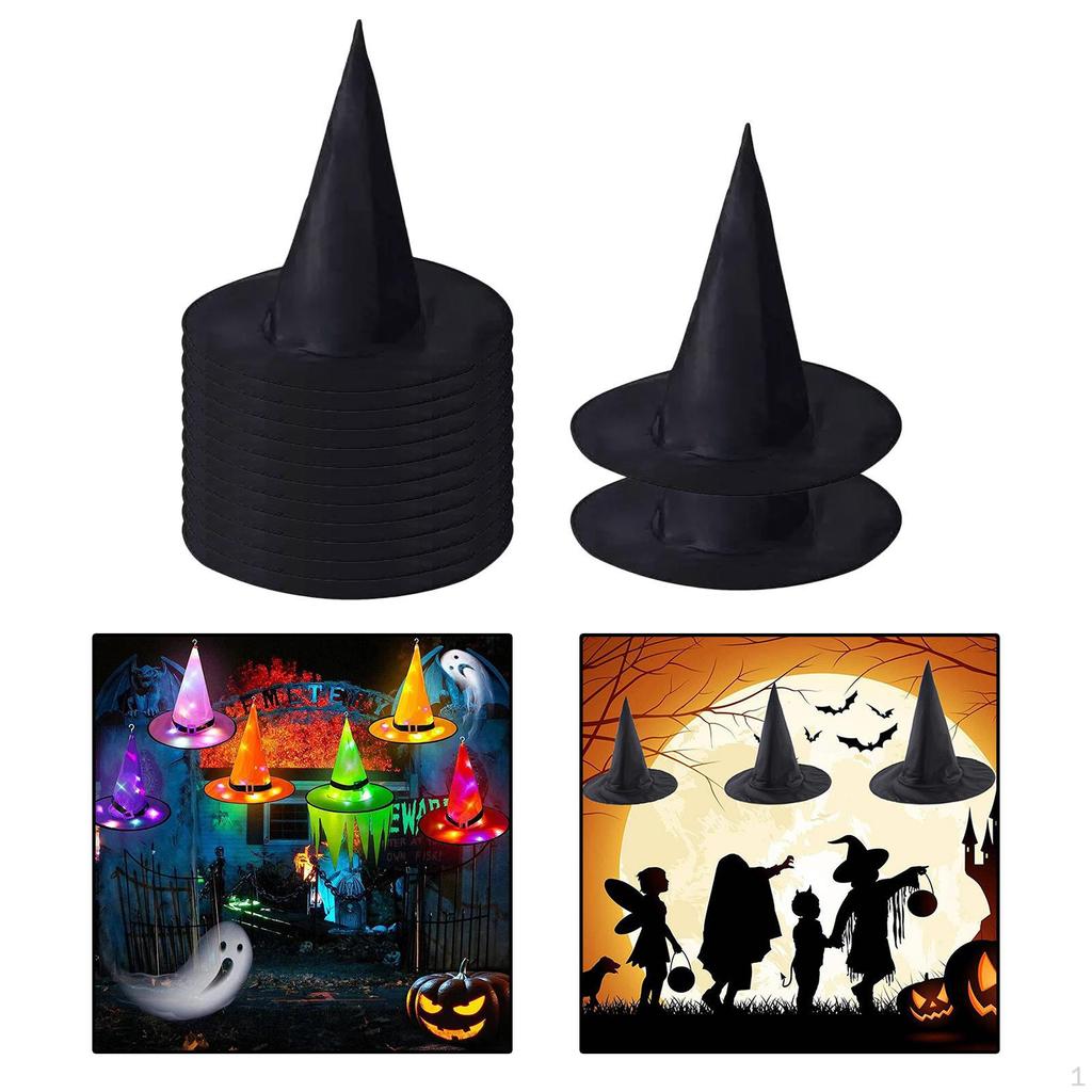 14-Piece Halloween Witch Hats Set for Festive Party Decorations