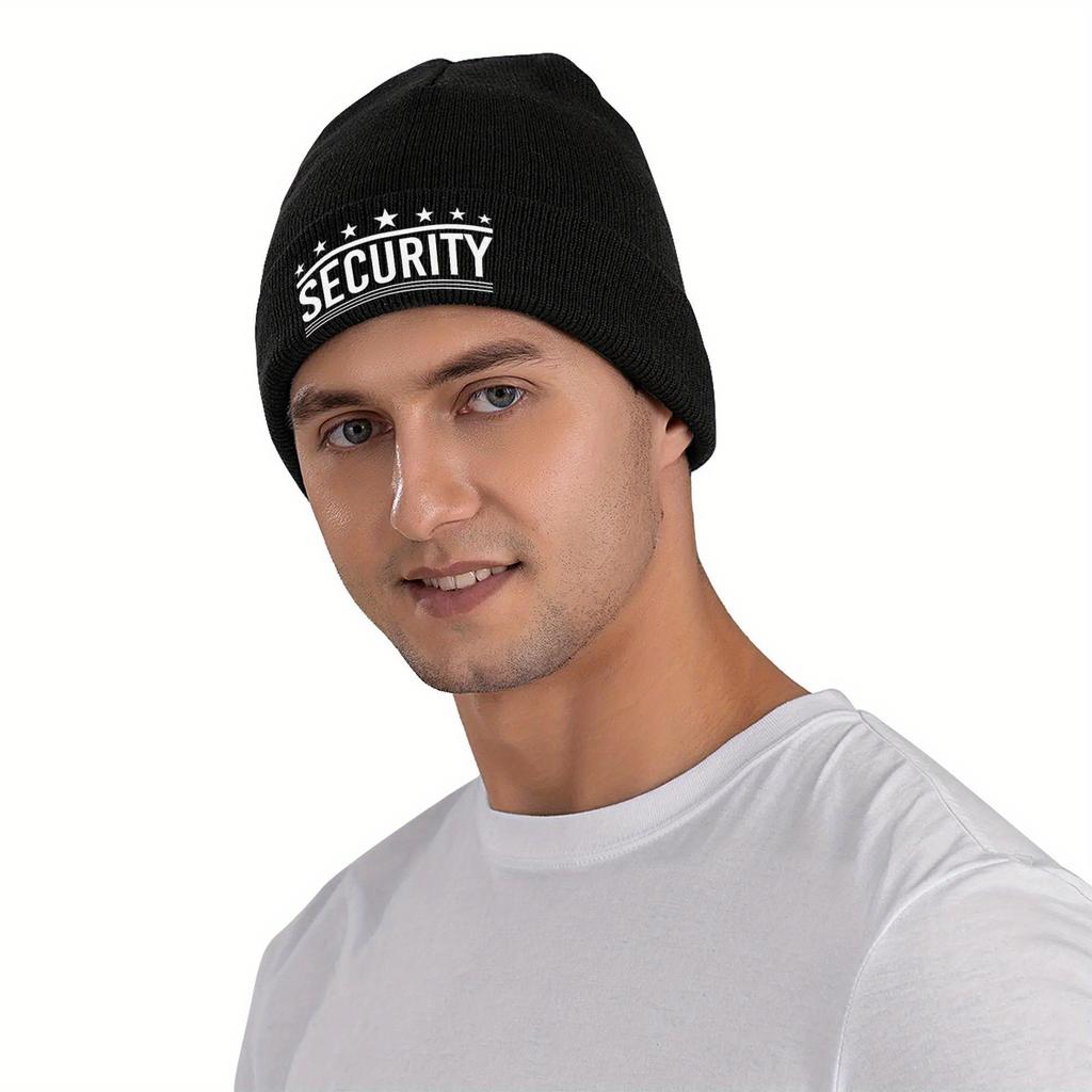 Security Stars For Security Guards Knit Hat Beanie Autumn Winter Hats Warm Unisex Hip Hop Cap Men Women Gifts