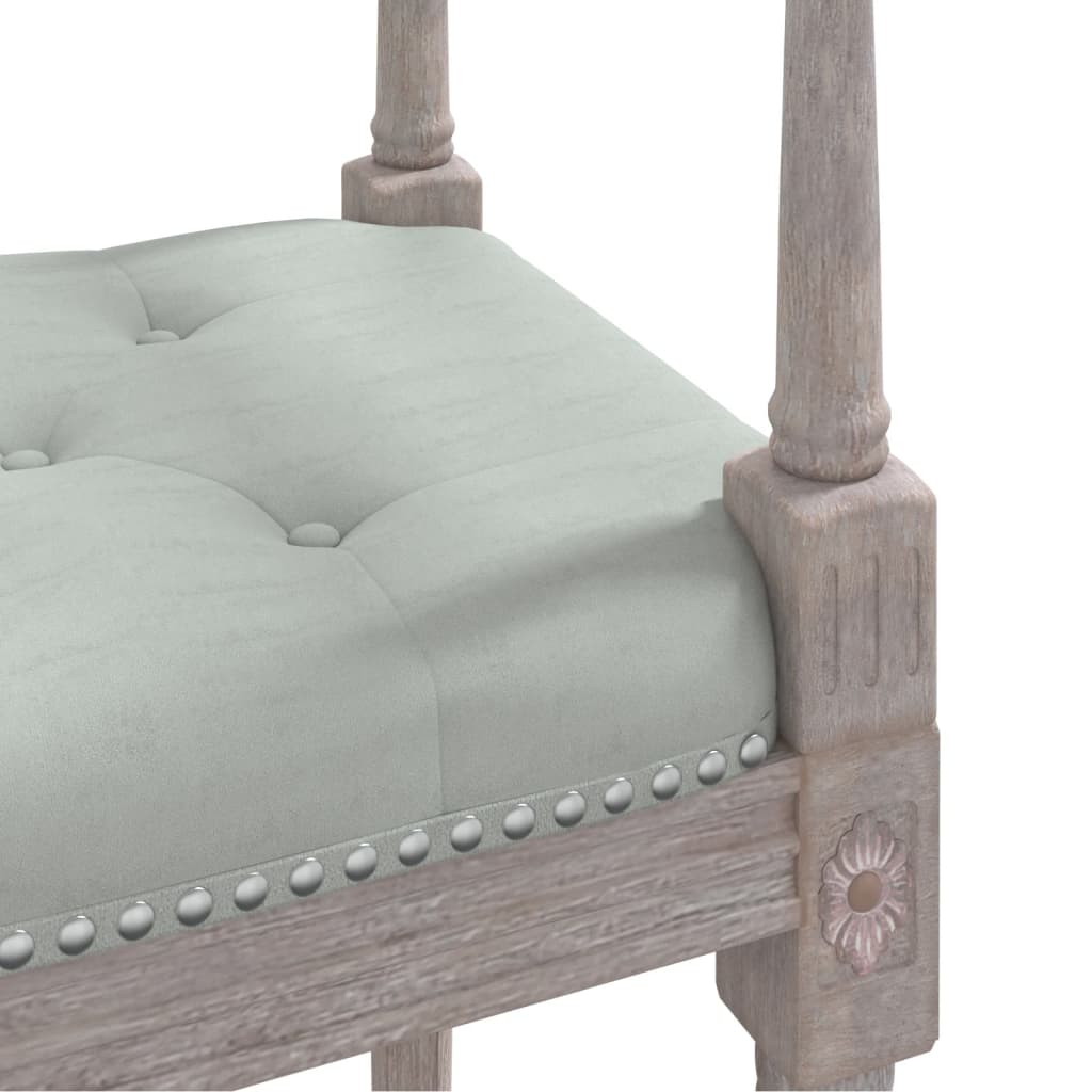 Bench Light Grey 110 X 40 X 70 Cm Velvet