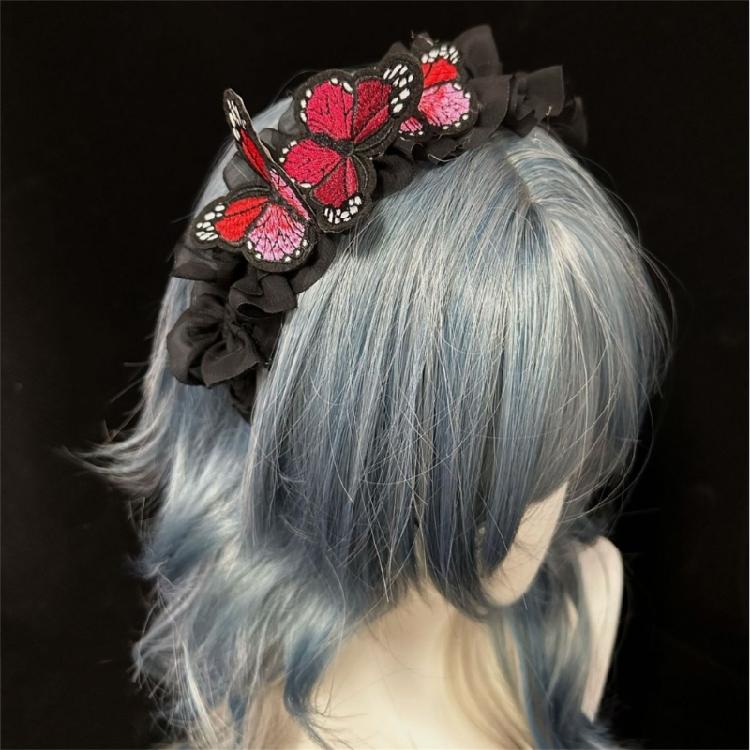 Gothicism Butterfly Hair Hoop Decorative Festival Hair Band Children Headgear Versatiles for Various Occasion