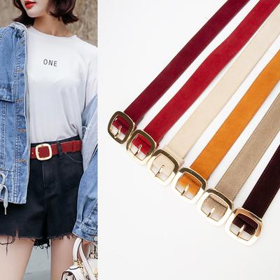Vintage Women'S Belt Leather Matte Suede Decoration With Skirt Jeans Belt Women