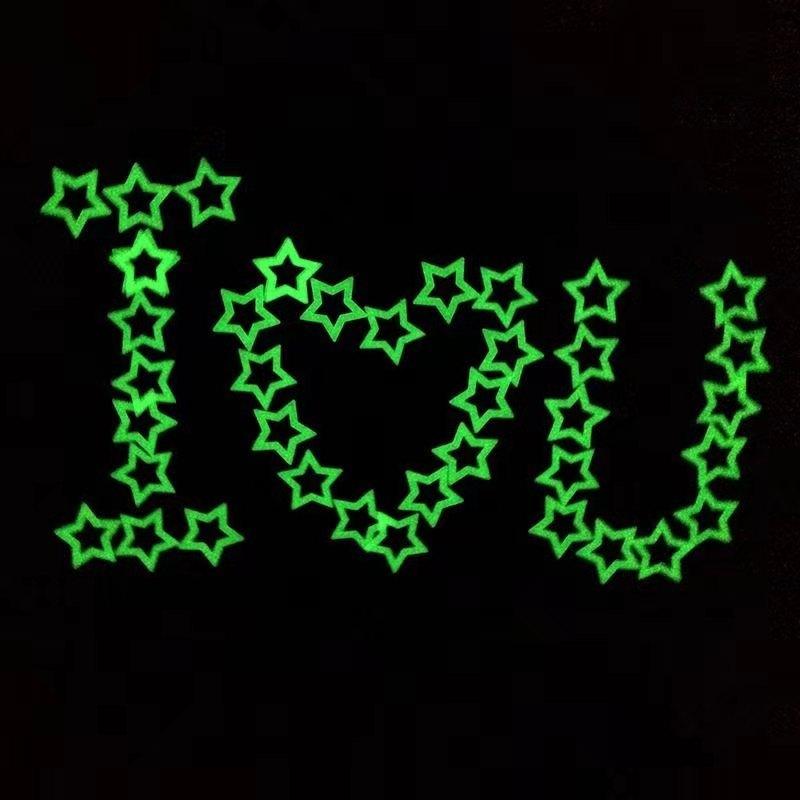 Étoile Creuse 3D Stockage d'Énergie Fluorescent Brille dans le Noir Lumineux Autocollants Muraux Pour Chambre d'Enfant Salon Décalcomanie