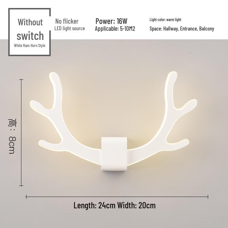 Creative Modern Horn LED Wall Lamp for Children's Bedroom and Bedside