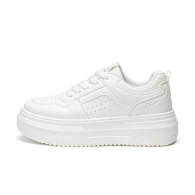 Warrior Stylish Simple Versatile Comfortable Non-Slip Wear-Resistant Increased Height Low-Top Skate Shoes Women Sneaker White WXP(WZ)-2152
