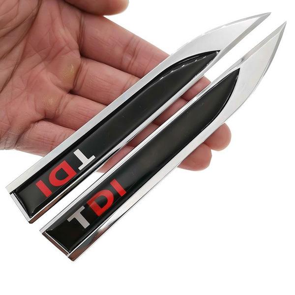 TDI Logo 3D Epoxy Car Badges 1 Pair Metallic Stickers Car Emblem Stickers For  Polo Golf 6 Passat B6 T5 TSI, Auto Accessories