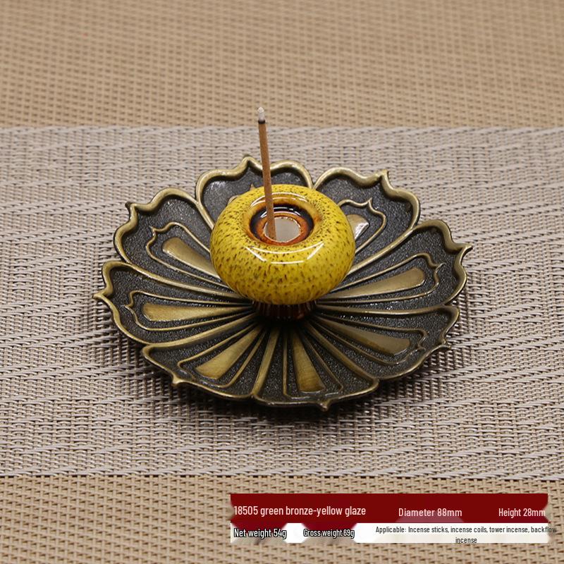 Japanese Glass Lotus Incense Holder: Dual-Use Aromatherapy & Backflow Burner