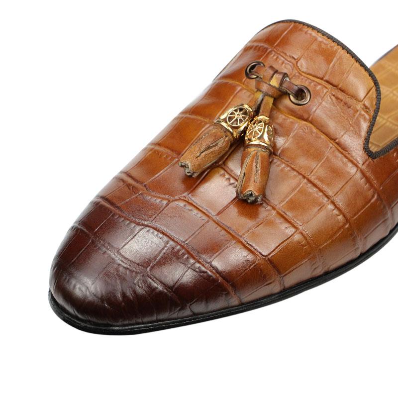 Fashion Leather Men Slippers Sandals Shoes Casual Fashion Classic Hand-carved Tassel Genuine Cowhide Office Daily Wears For Mens Hotsell