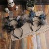 Dark Butterfly Deer Antlers Branch Headband Pearls Festival Hair Accessories  Men