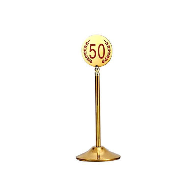 Gold-Plated Stainless Steel Double-Sided Table Number Plate for Restaurants