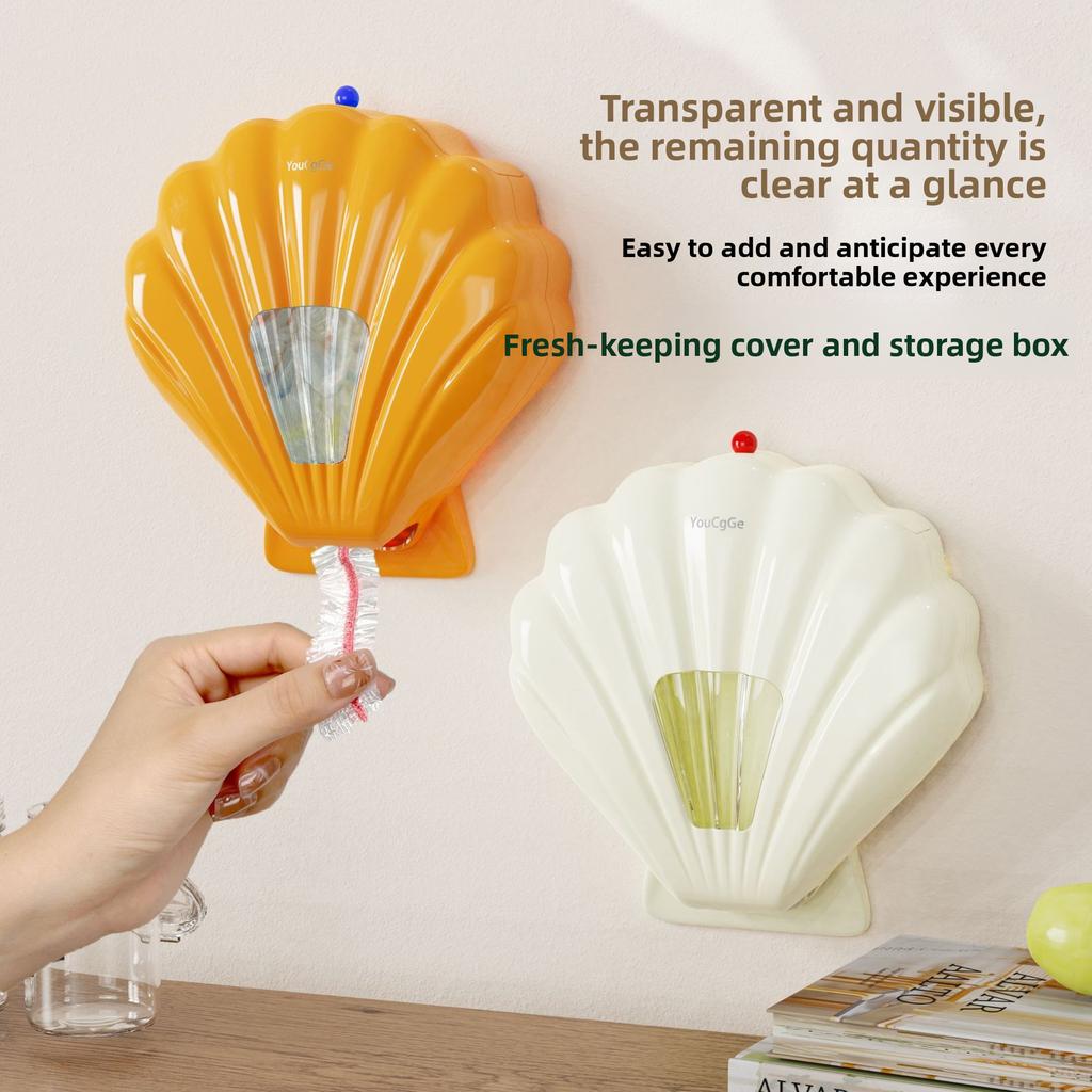 1PCS New Shell Fresh-keeping Storage Box Kitchen Wall-mounted Storage Box Creative Punch-free Kitchen Storage Rack