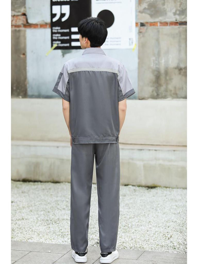 Summer Short Sleeve Custom Workwear Set for Mechanics and Electrical Workers