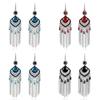Vintage Geometric Alloy Drop Earrings With Embellished Gems For Womens Casual Wear