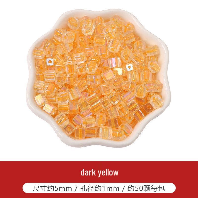 

Iridescent Dyed Glass Seed Beads for DIY Jewelry - Sugar Cube Shape for Bracelets, Necklaces, Earrings 5mm diameter, 1mm hole, 11g per pack, ~50 beads