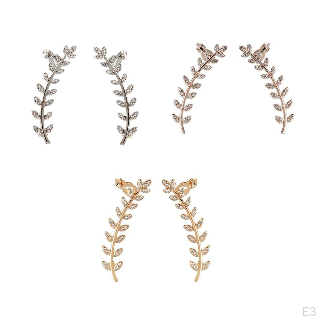 Leaf Earrings Crystals s (in Different Colors)