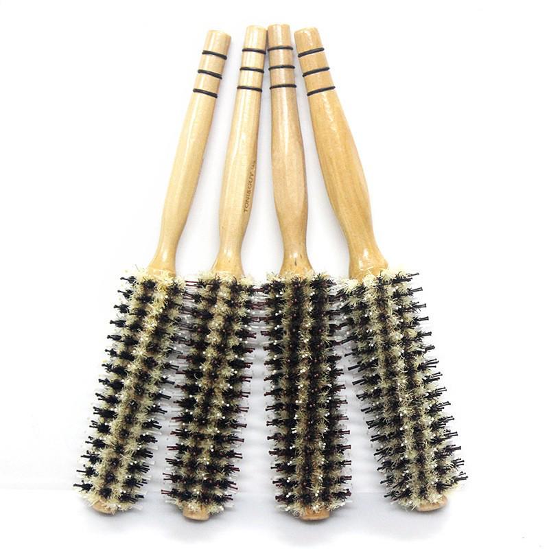 Boar Bristle Round Hairdressing Brush for Styling and Curling