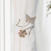 2pcs Elegant Butterfly & Floral Design Curtain Tiebacks - Minimalist Metal Curtain Holdbacks with Intricate Cut-Out Patterns for Bedroom