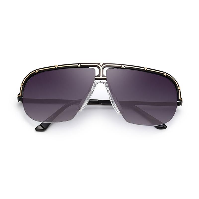 Oversize Goggle Frame Sunglasses With Gradient Lens And Vintage Style For Fashionable Women