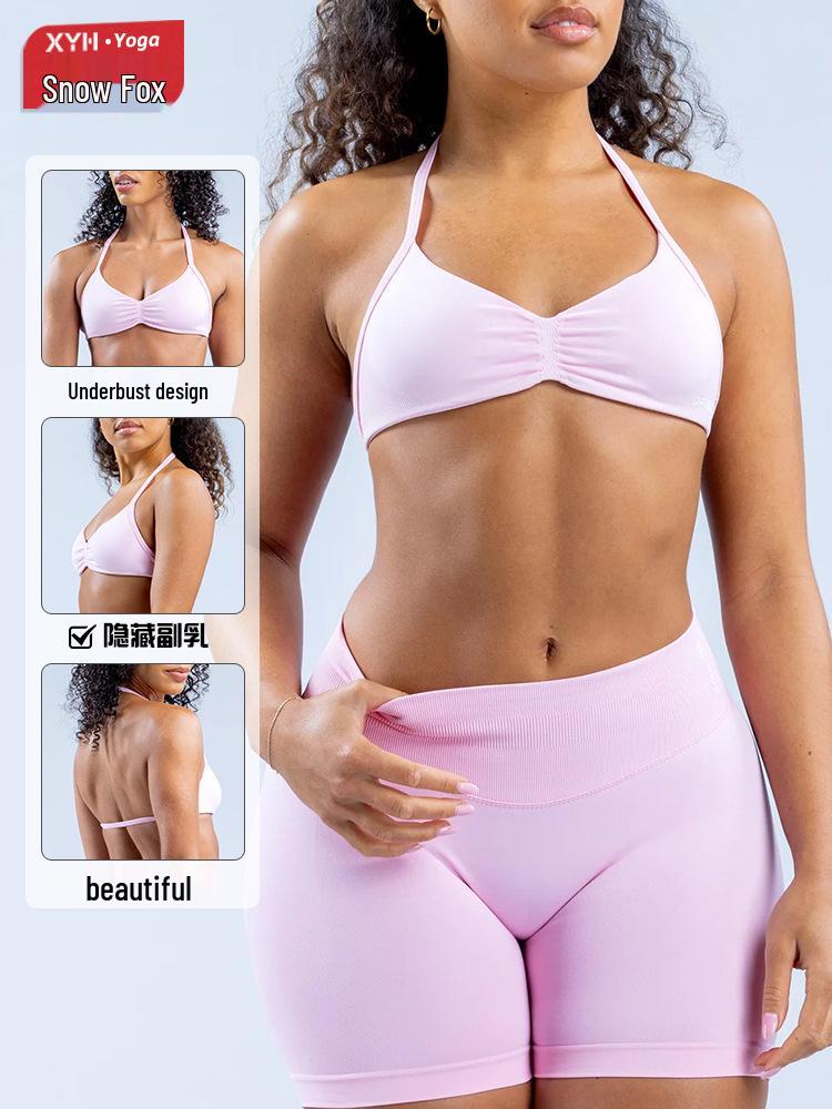 Reggiseno Sportivo Senza Ferretto in Nylon Opaco Altamente Elastico ad Asciugatura Rapida per Corsa, Fitness e Yoga