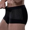 1/4 SZT Męskie Bokserki Bambusowe Majtki Bielizna Bokserki Oddychające Hombre Dziura Seksowne Szorty Lingerie Siateczkowe Majtki
