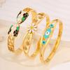 Fashion Temperament Elegant Versatile Titanium Steel Bracelet Women's Real Gold Electroplated Zircon Round Buckle Bracelet Light Luxury High Sense