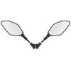 Pair Motorcycle Rearview Mirrors Universal ABS Black Housing with Mounting Bolts and Caps