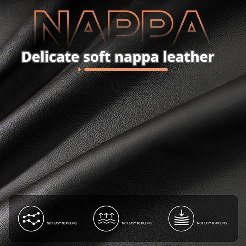 Premium 5-Seat Full-Cover Car Seat Covers - Suede Fabric & Soft Napa Leather, Durable Skin-Friendly Fit for Sedan/SUV/Truck
