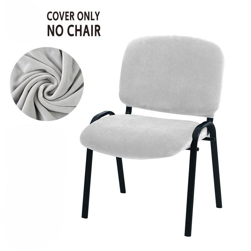 

Split Design Solid Color Folding Dining Chair Cover Velvet Office Chair Backrest Seat Covers Seat Slipcover for Party Wedding 1set