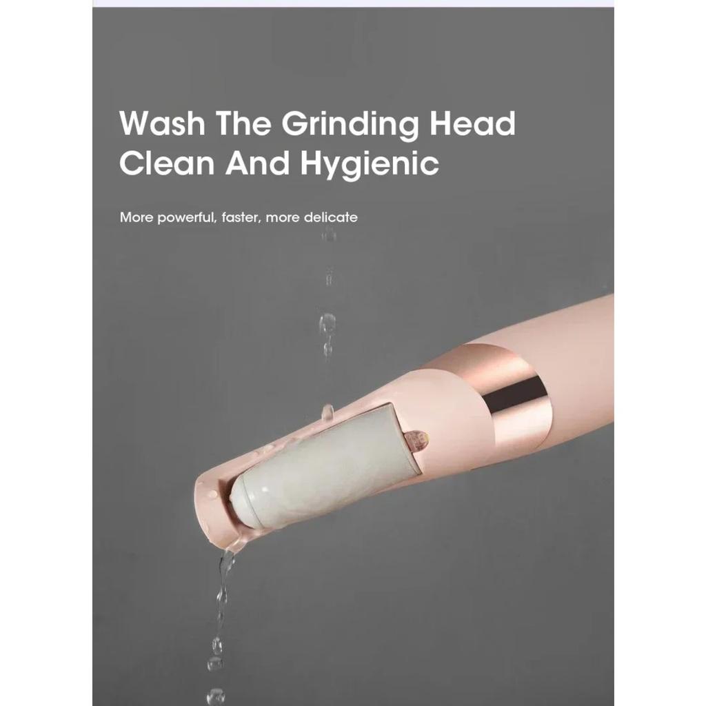 HOMZY NEW USB Electric Dead Skin Pedicure Automatic Foot Grinder Rechargeable Roller Feet Pedicure Tool with 2 Removable Roller Heads