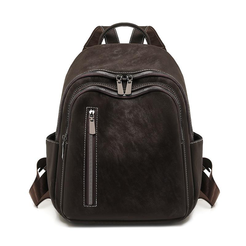 Fashion Wommen Backpack Pu Solid Color Travel Backpack Student Schoolbag