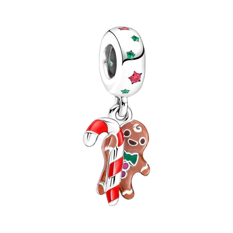 Novos Pingentes de Natal Diy Joias Femininas Presente Árvore de Natal Rena Nariz Vermelho Papai Noel Contas Encaixe Pulseira Original Acessórios
