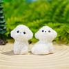 Set Of 10 Bichon Frise Puppy Miniature Sculptures for DIY Terrariums and Office Decoration