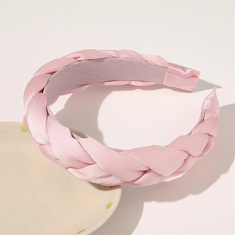 Süßes Damen Kopfschmuck Seidiger Voile Stoff Geflochtene Stirnbänder für Dame Mädchen Tägliches Einkaufen Party Kopfbedeckungen Ins Weibliche HaarBänder