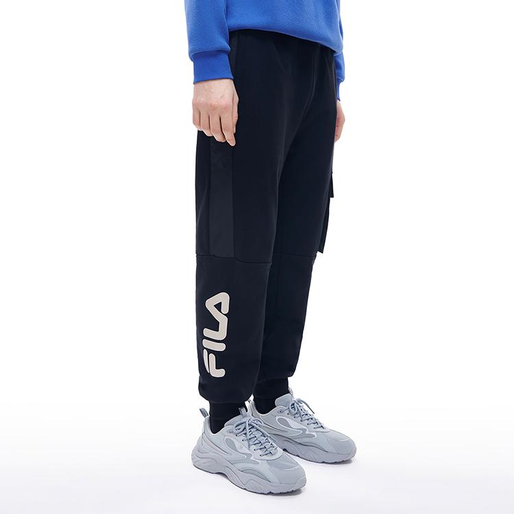 Fila Fusion Street Sport Logo Print Loose Knit Sports Pants Men Bottoms T11M211602FBK