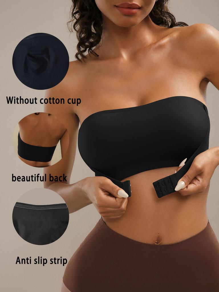 Seamless Strapless Bra Push-Up Bra Women's Invisible Wire-Free Underwear