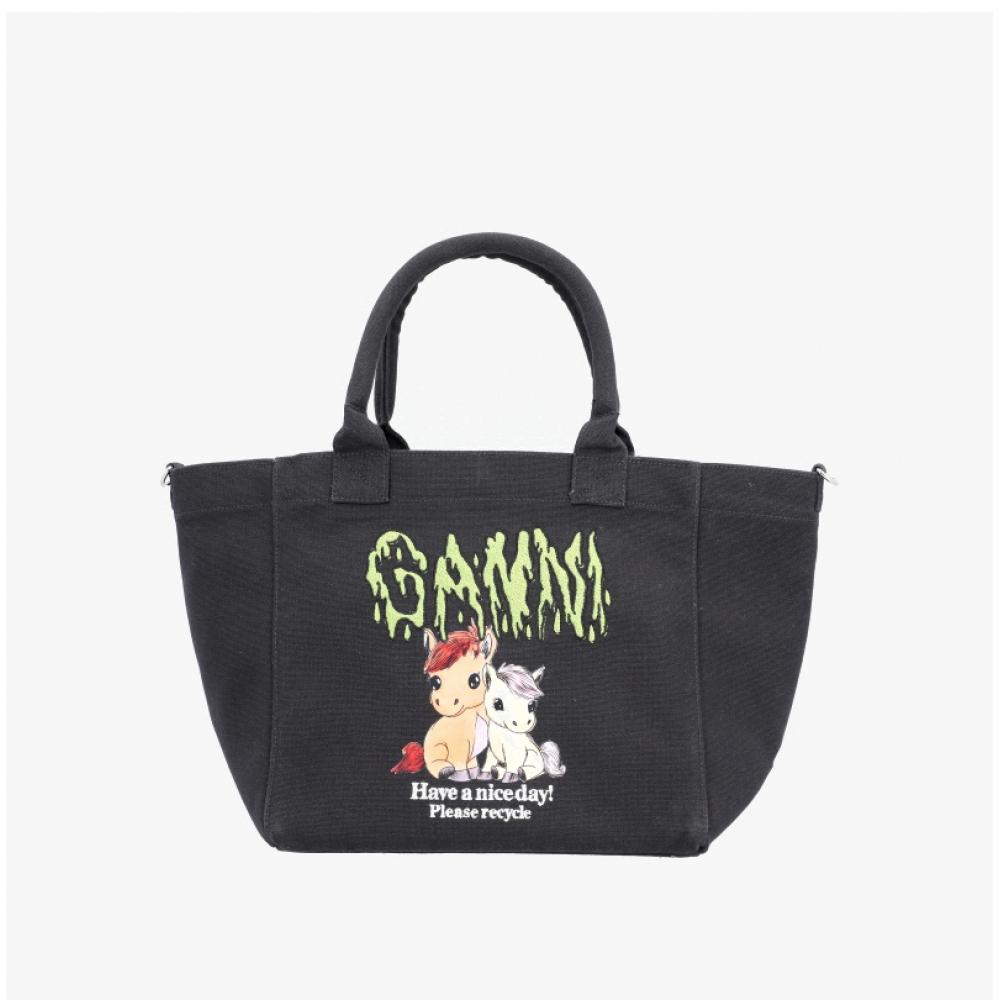 Ganni Pony Print Small Easy Shopper Tote Bag B2110039