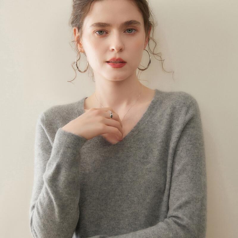 Women's V-Neck Cashmere Blend Sweater