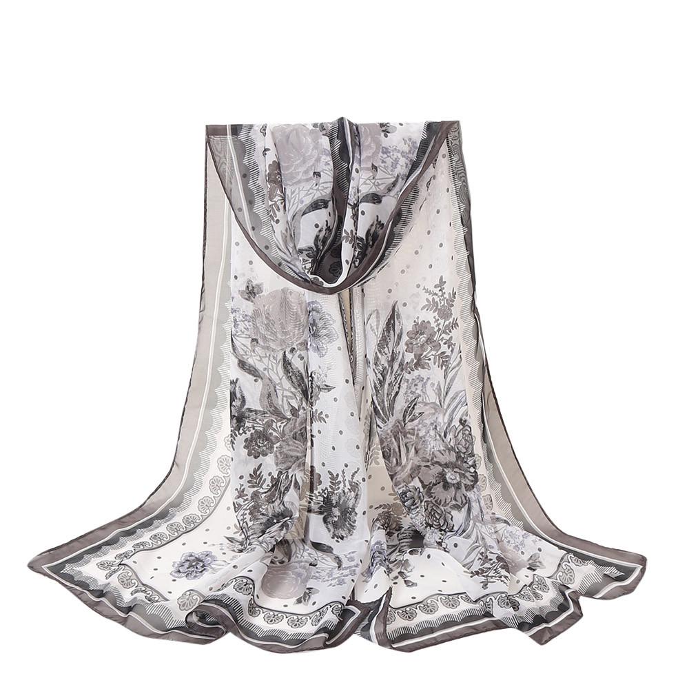 Fashion Women Flowers Printing Long Soft Wrap Scarf Shawl Scarf