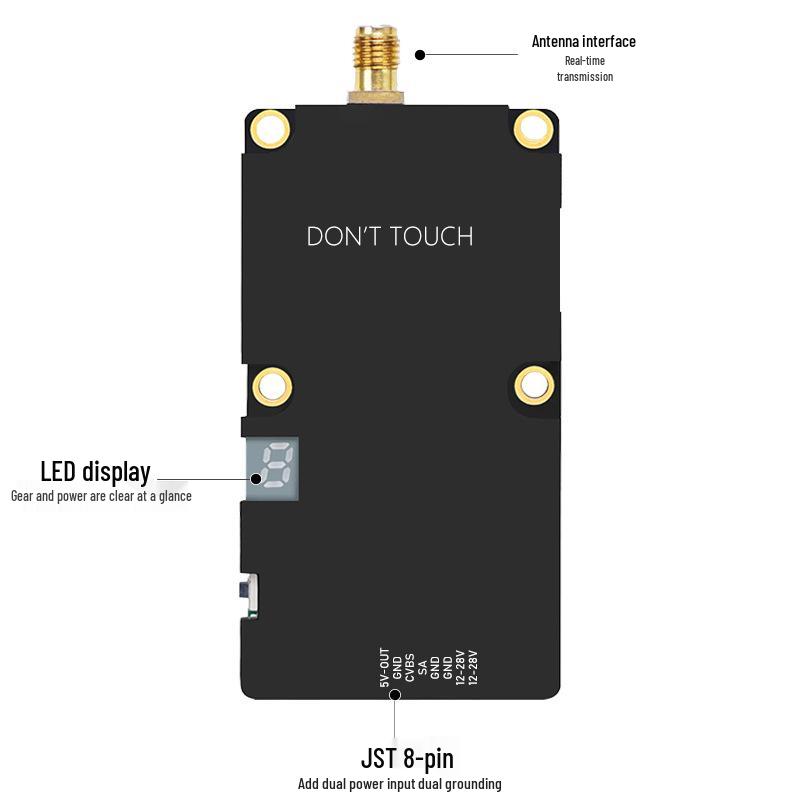 2.4GHz 10W High-Power Video Transmitter, 16CH FPV Analog Module for Racing Drones