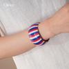 European and American Exaggerated Acrylic Striped Wide Version Open Bracelet Design Sense Bracelet Temperament Simple Jewelry