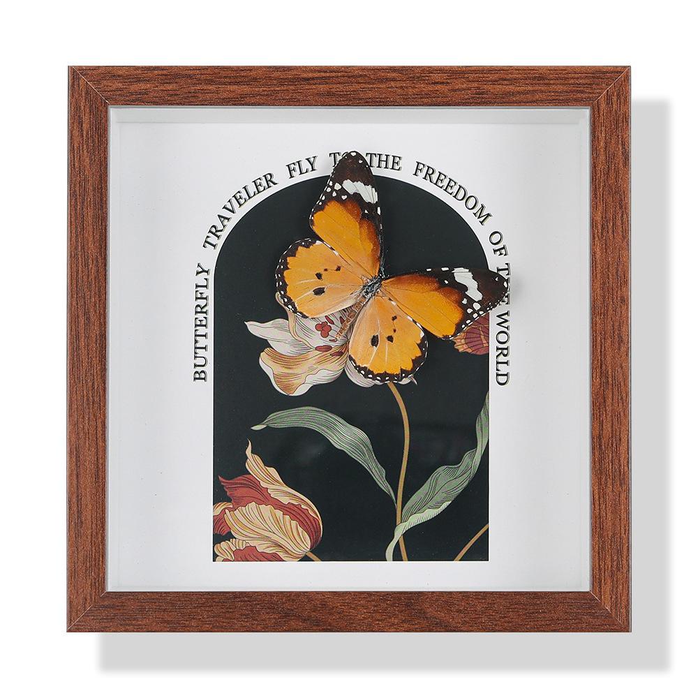 High-End Butterfly Specimen Photo Frame - Wooden Insect Decoration, Perfect for Home, Christmas, or Birthday Gifts