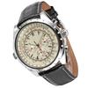 Men S Automatic Mechanical Watch with Leather Strap Fashion Wristwatch Calendar Date Display