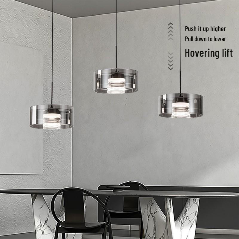 2025 Modern Minimalist Glass Pendant Light with Adjustable Height for Dining Table or Bar