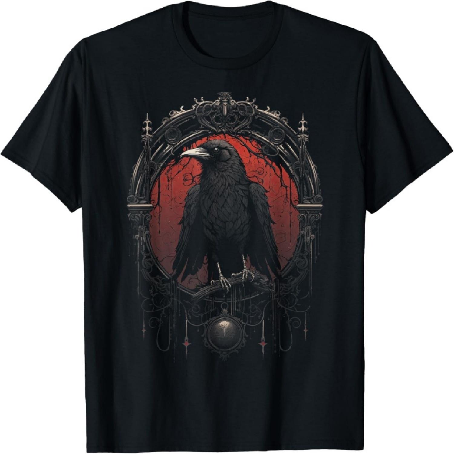 

Raven Black Gothic Occult Viking Witchcraft T-Shirt S