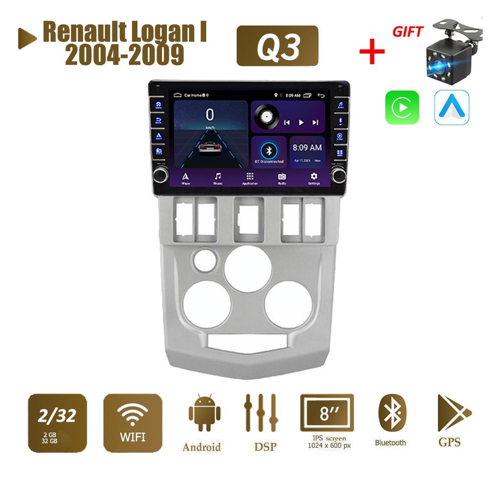 

Android для Renault Logan I 2004-2009 с кнопочной ручкой, автомобильный CarPlay, радио, видео, мультимедиа, GPS-плеер, 2 + 32 ГБ 1+16GB