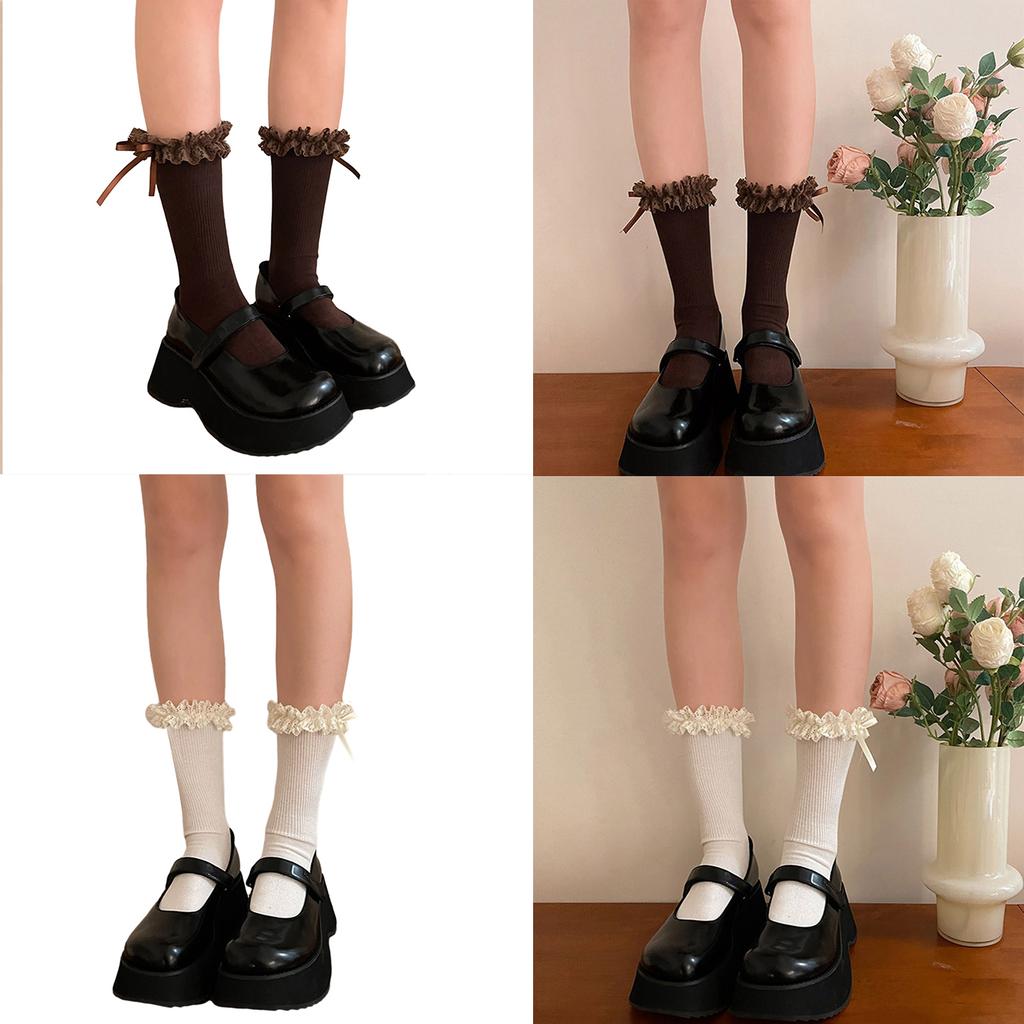 1 Pair Womens Summer Short Thin Socks Girls Sexy Cotton Lace Ruffle Style Socks Boat Socks Breathable Cute Lolitas Socks