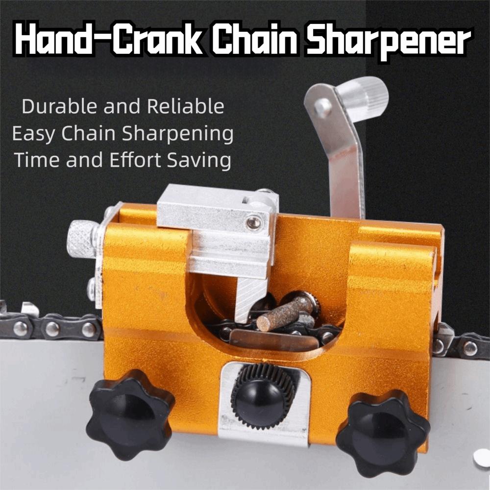 Portable Hand-cranked Chain Grinder Chain Grinder for Chain Saws Hand Chain Sharpener 3pcs Sharpening Heads Chain Clamp